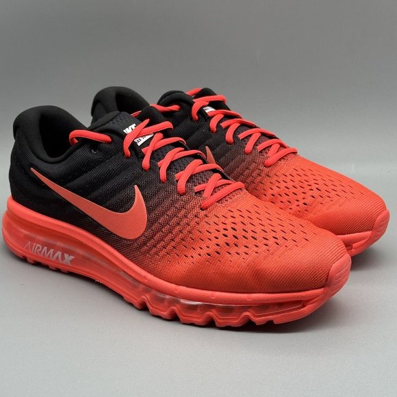 Nike Air Max 2017 Men's Running Shoes Bright Crimson Red Black New - Picture 5 of 15